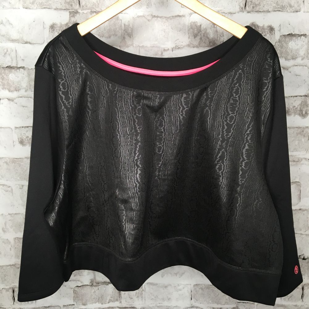 sophie theallet LIVI Active Women's Size 22/24 Workout Crop Top Sweatshirt Black